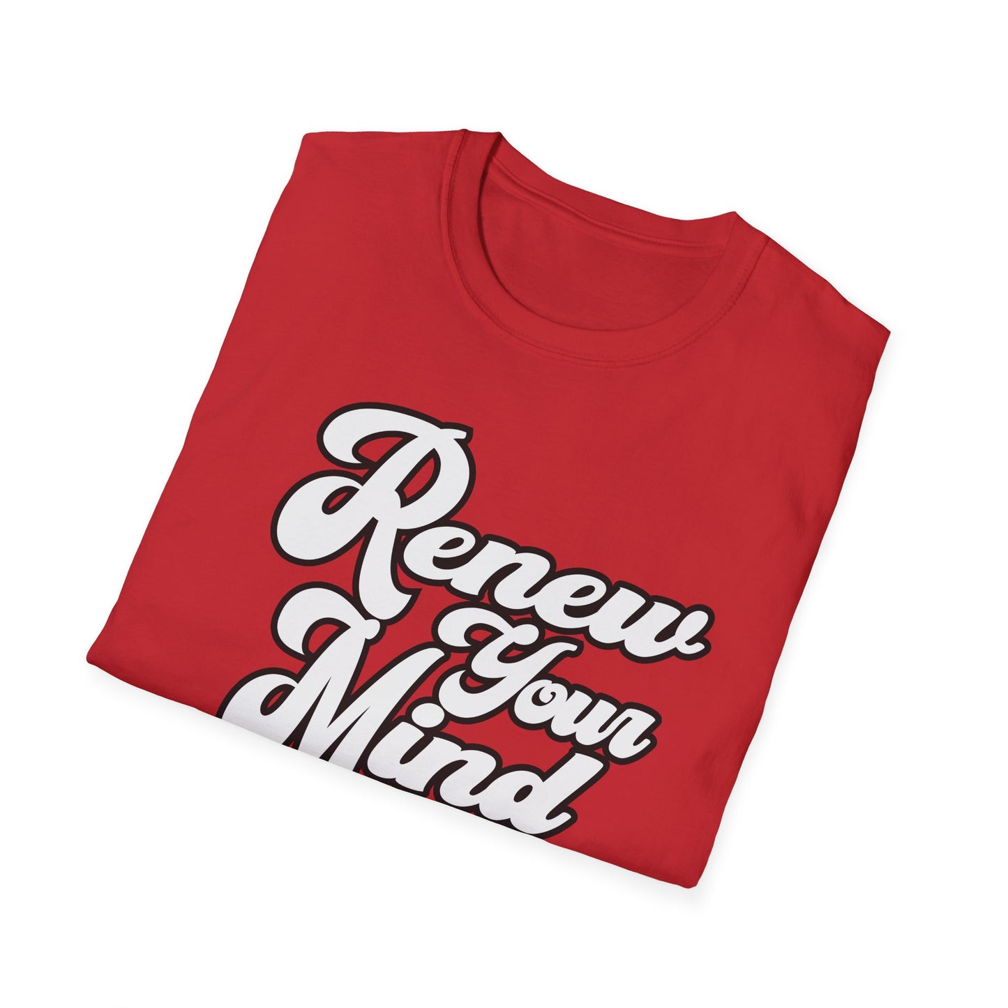 Renew Your Mind T-Shirt – Inspirational Script Tee for Positivity & Mindfulness