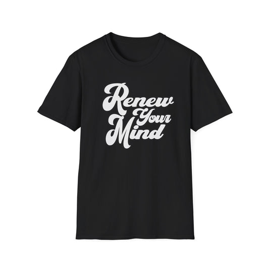 Renew Your Mind T-Shirt – Inspirational Script Tee for Positivity & Mindfulness