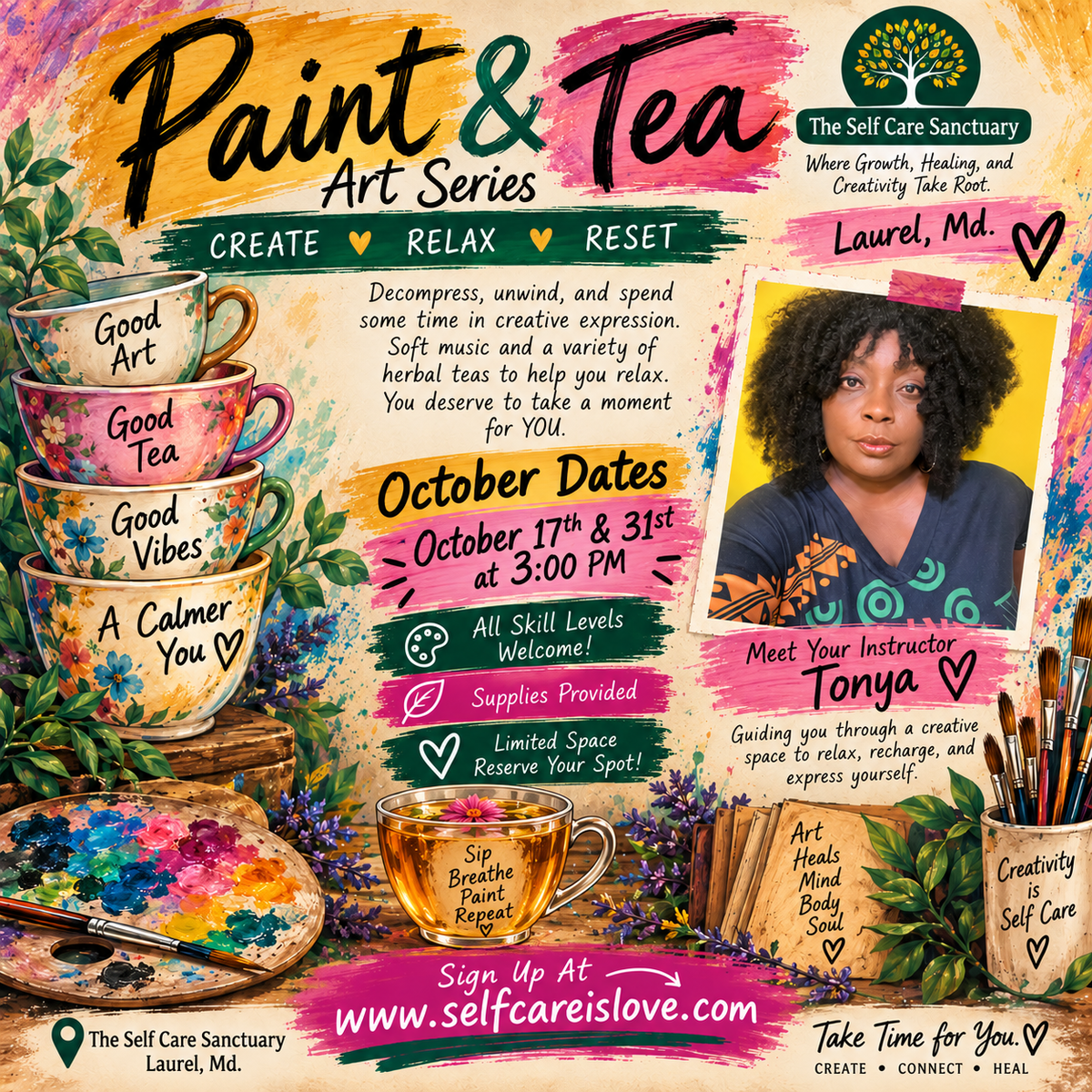 Paint & Tea Art Series, October 17 & 31