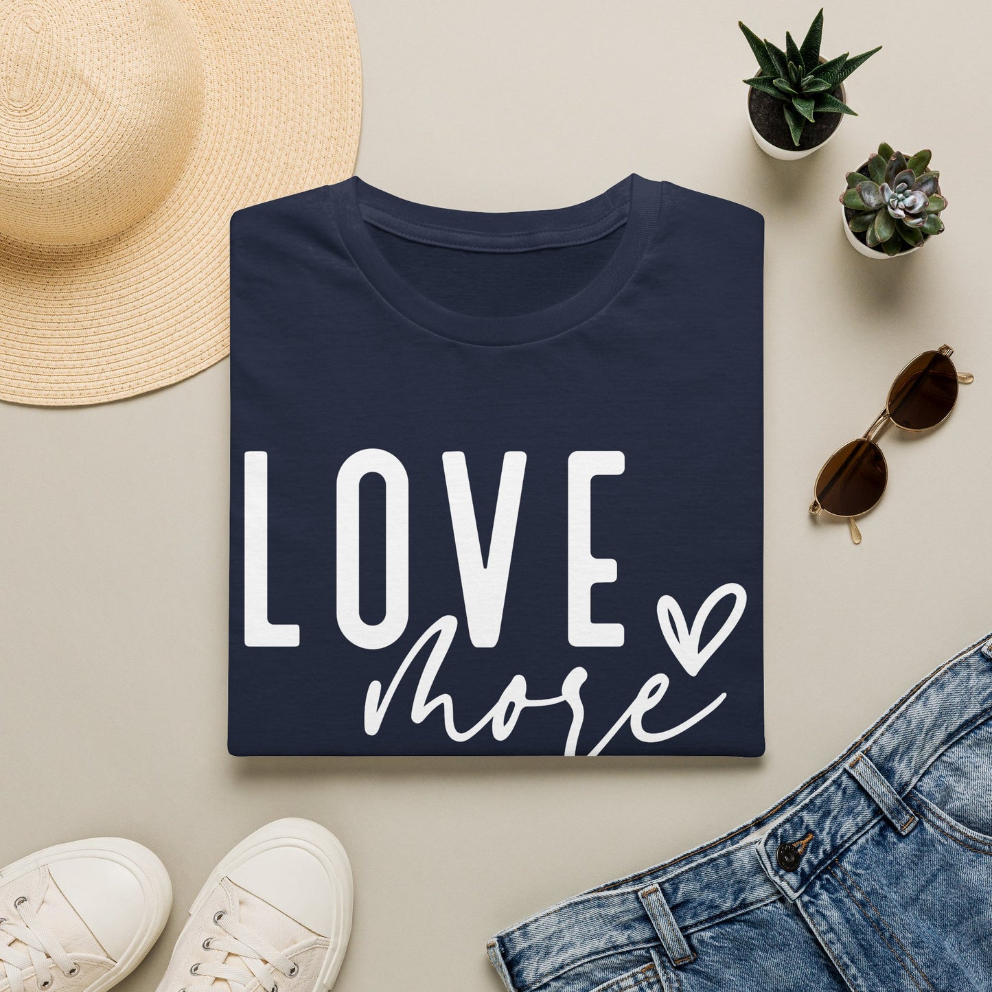 Love More T-Shirt — Inspirational Heart Graphic Tee