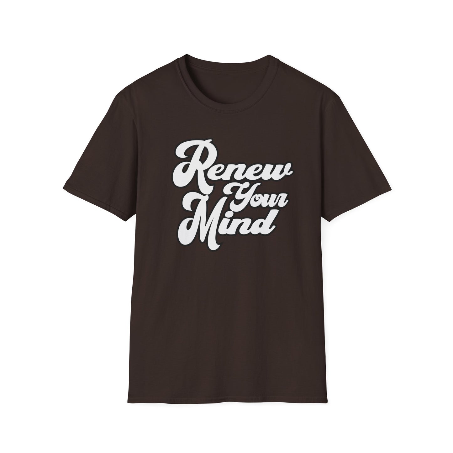 Renew Your Mind T-Shirt – Inspirational Script Tee for Positivity & Mindfulness