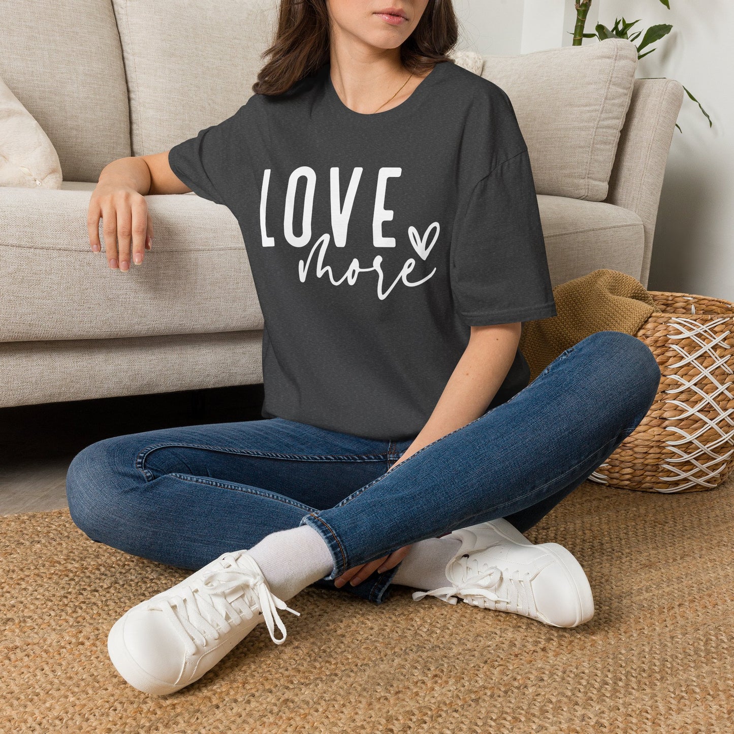 Love More T-Shirt — Inspirational Heart Graphic Tee
