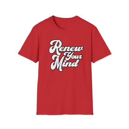 Renew Your Mind T-Shirt – Inspirational Script Tee for Positivity & Mindfulness