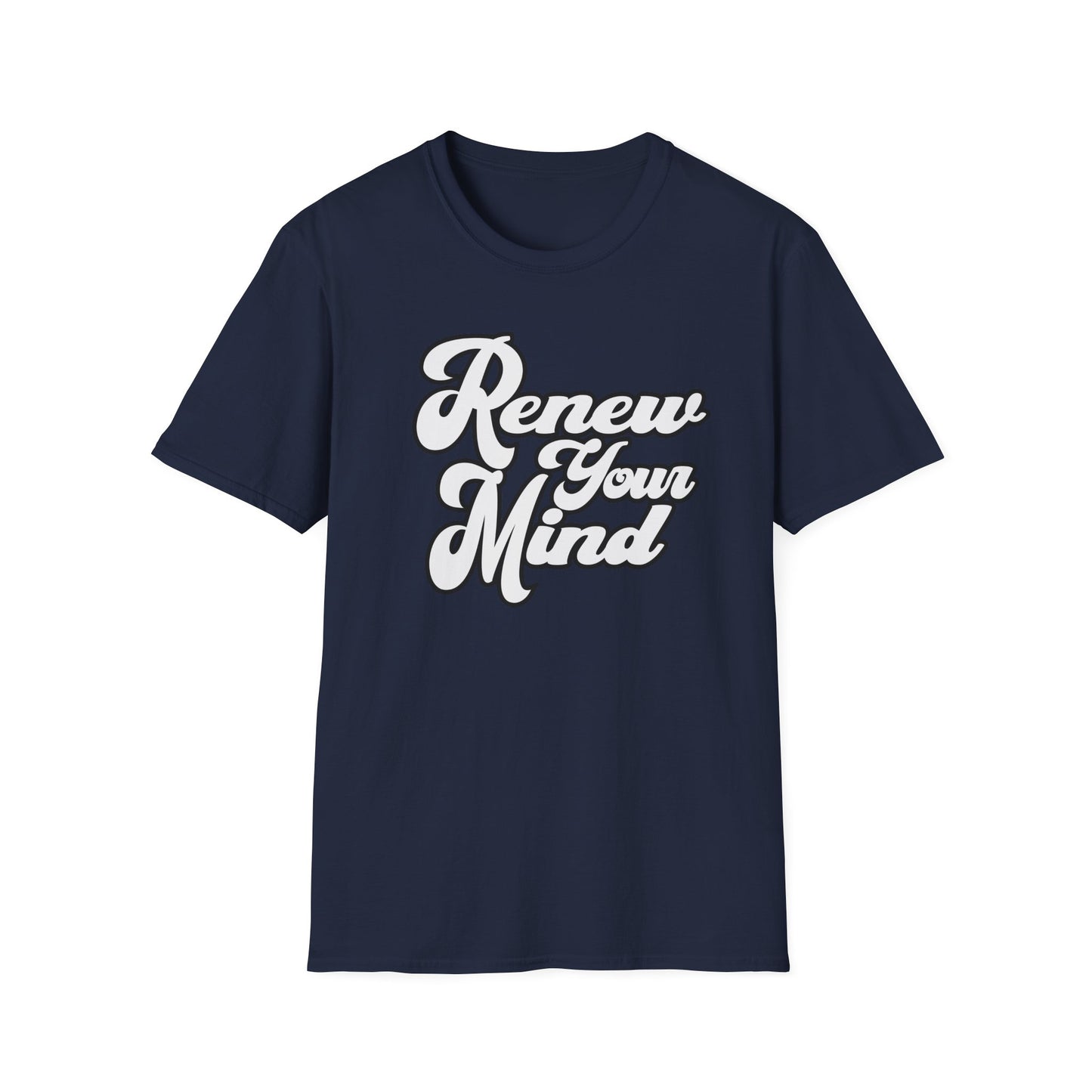 Renew Your Mind T-Shirt – Inspirational Script Tee for Positivity & Mindfulness