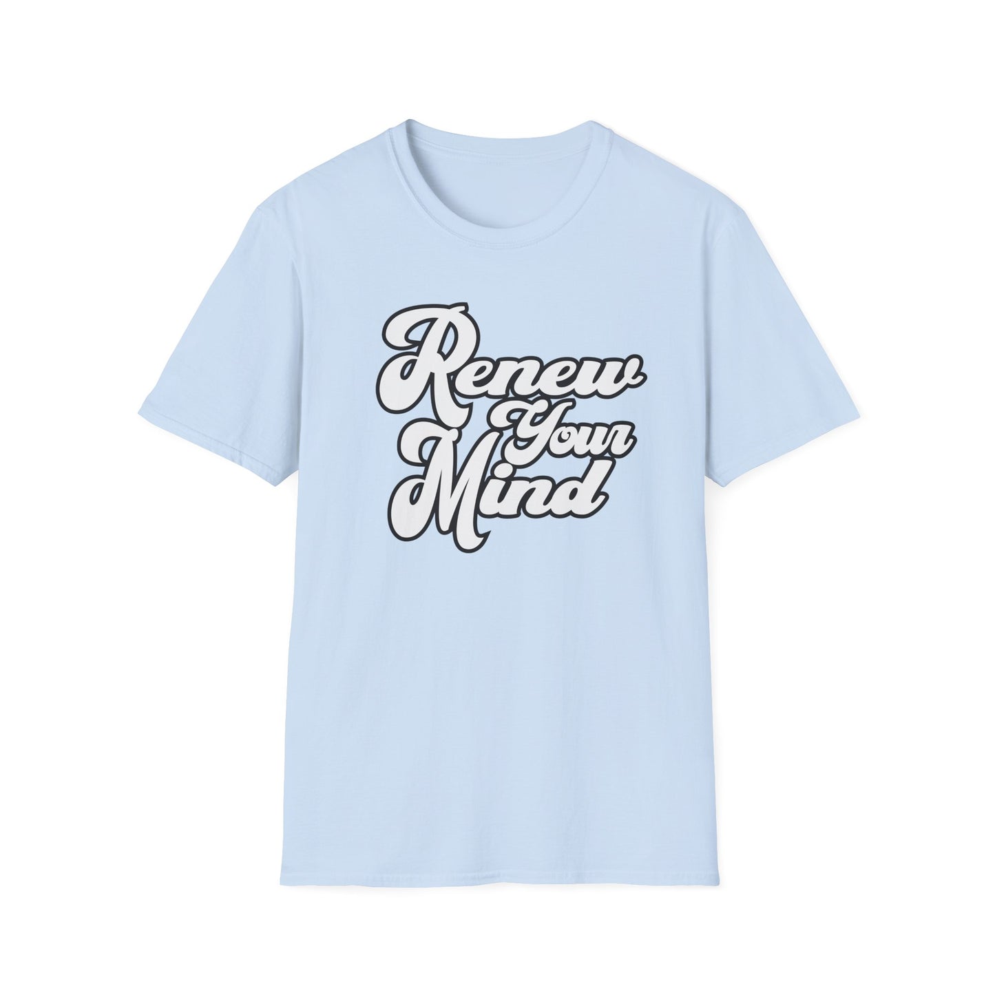 Renew Your Mind T-Shirt – Inspirational Script Tee for Positivity & Mindfulness