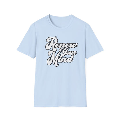 Renew Your Mind T-Shirt – Inspirational Script Tee for Positivity & Mindfulness