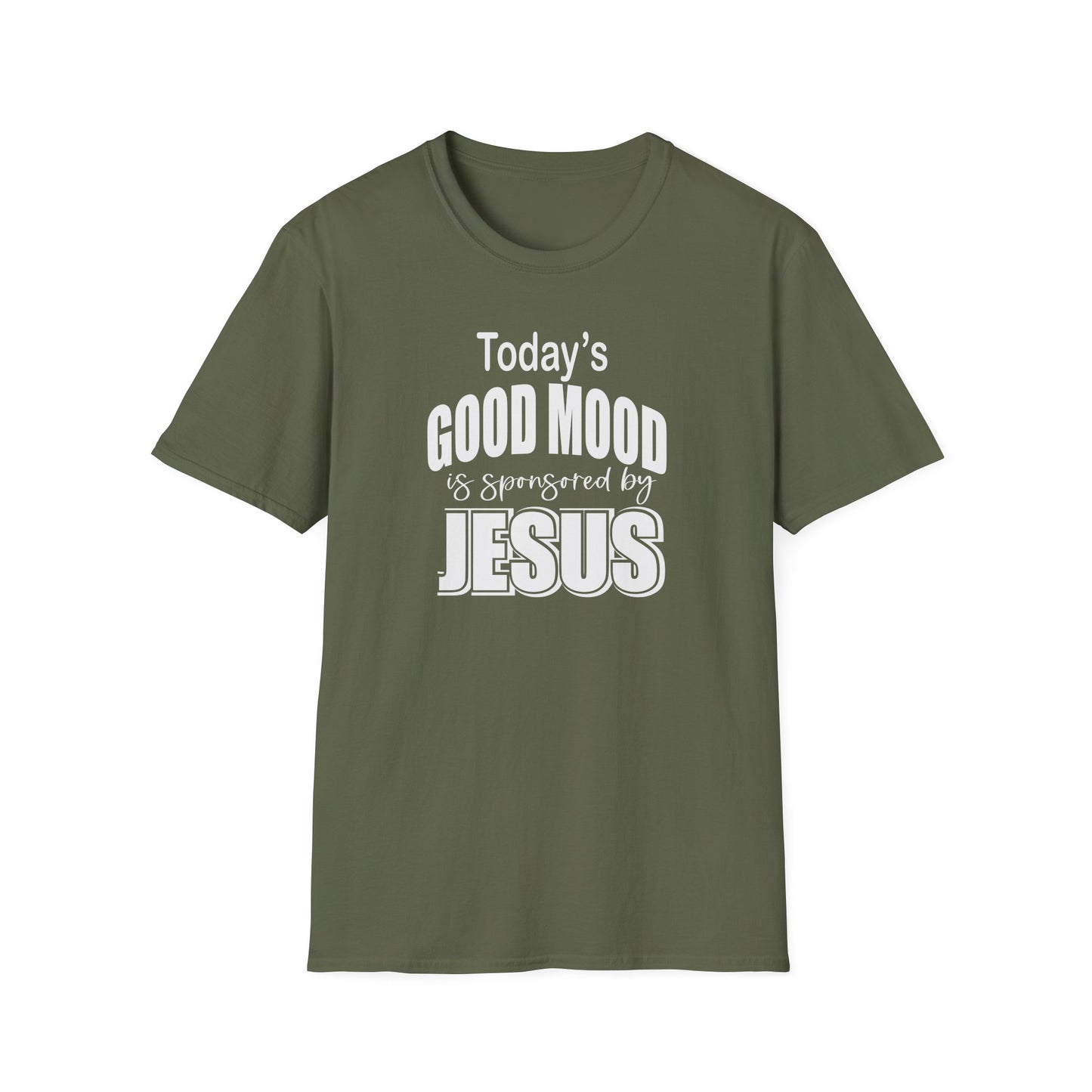 Christian Graphic T-Shirt — "Today's Good Mood: Jesus" Inspirational Faith Tee