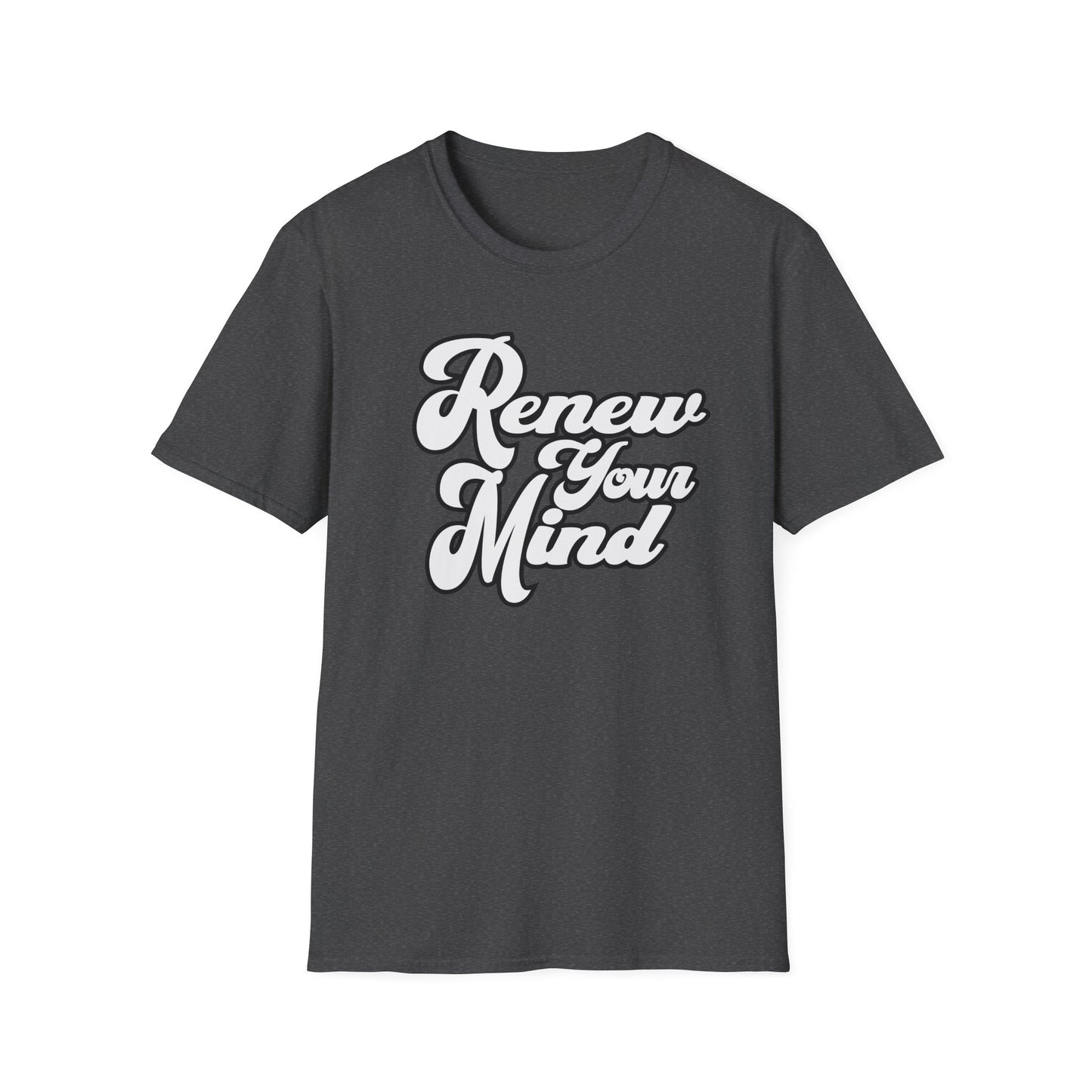 Renew Your Mind T-Shirt – Inspirational Script Tee for Positivity & Mindfulness