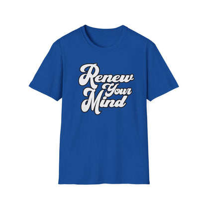 Renew Your Mind T-Shirt – Inspirational Script Tee for Positivity & Mindfulness