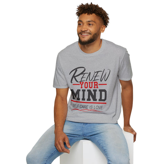 Renew Your Mind T-Shirt — "Self Care Is Love" Inspirational Mental Health Tee