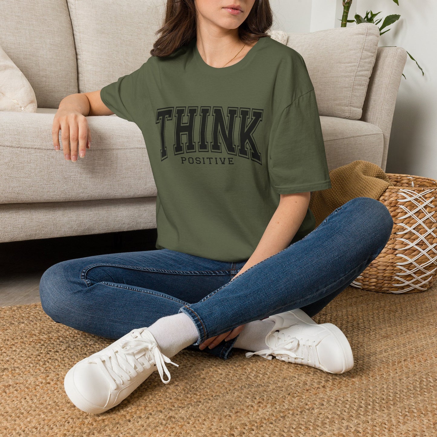 Think Positive T-Shirt — Inspirational Motivational Graphic Tee