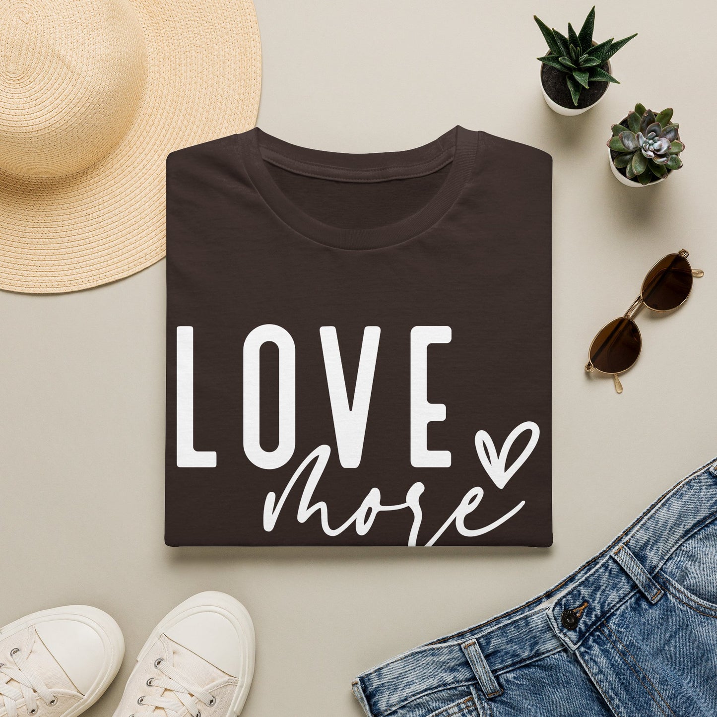 Love More T-Shirt — Inspirational Heart Graphic Tee