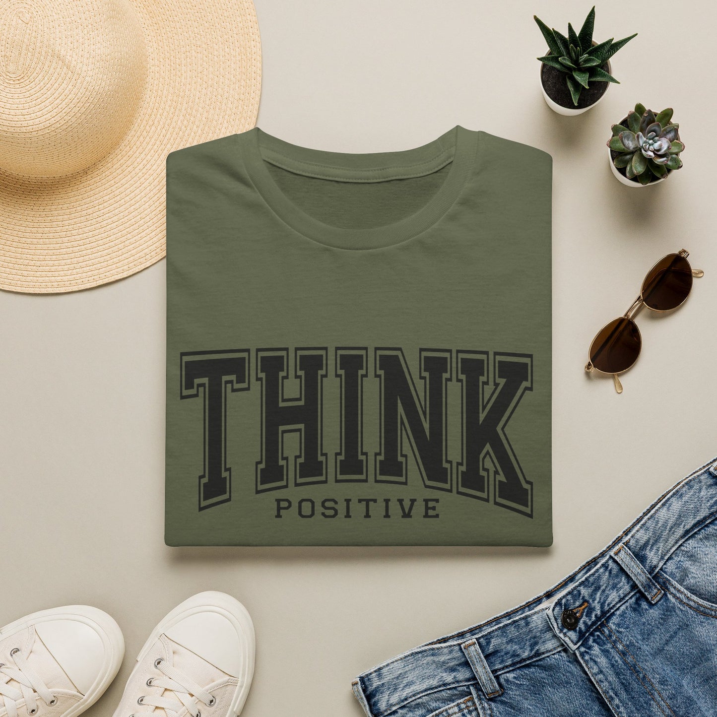 Think Positive T-Shirt — Inspirational Motivational Graphic Tee