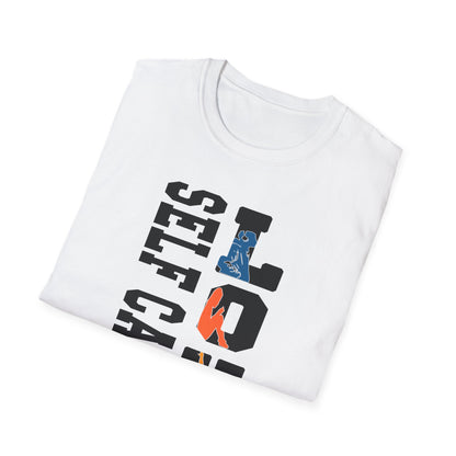 T-Shirt — "Self Care Is Love" Vertical Graphic Shirt | Mental Health & Self-Care Tee