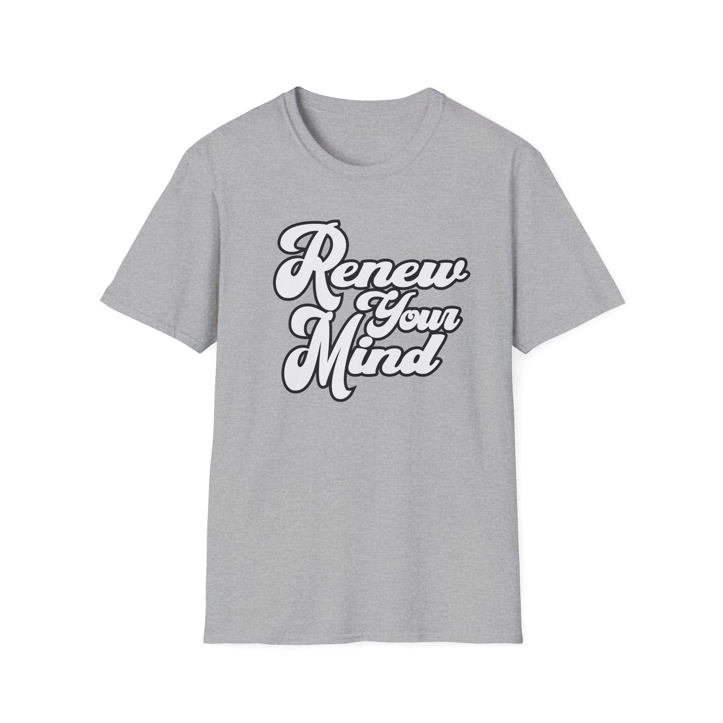 Renew Your Mind T-Shirt – Inspirational Script Tee for Positivity & Mindfulness
