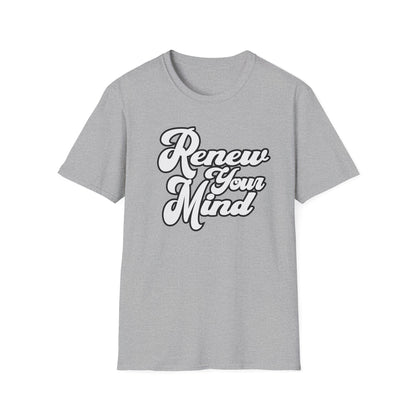 Renew Your Mind T-Shirt – Inspirational Script Tee for Positivity & Mindfulness