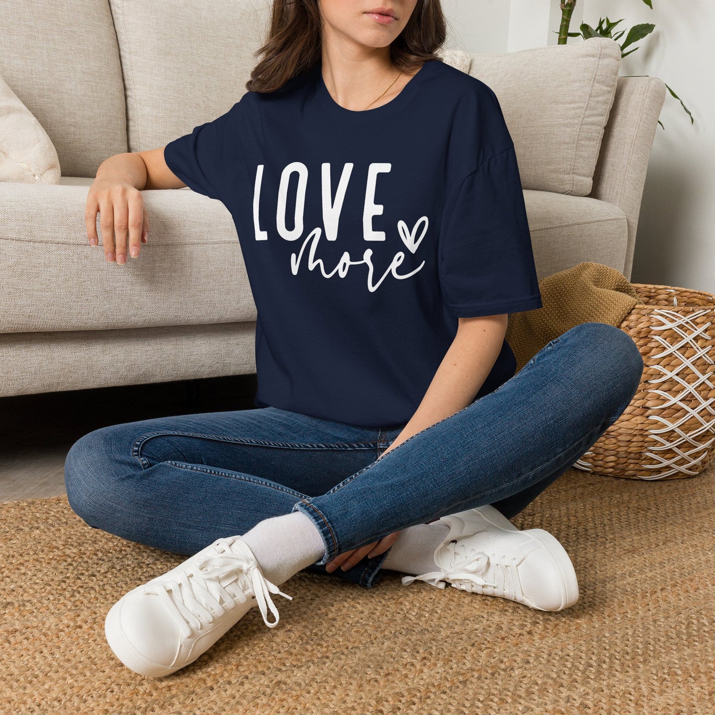 Love More T-Shirt — Inspirational Heart Graphic Tee