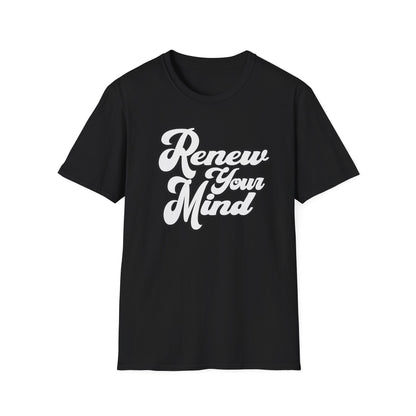 Renew Your Mind T-Shirt – Inspirational Script Tee for Positivity & Mindfulness