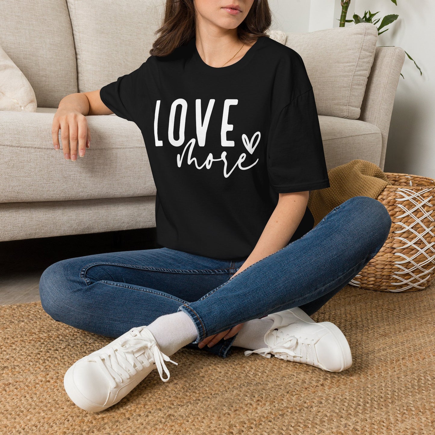 Love More T-Shirt — Inspirational Heart Graphic Tee