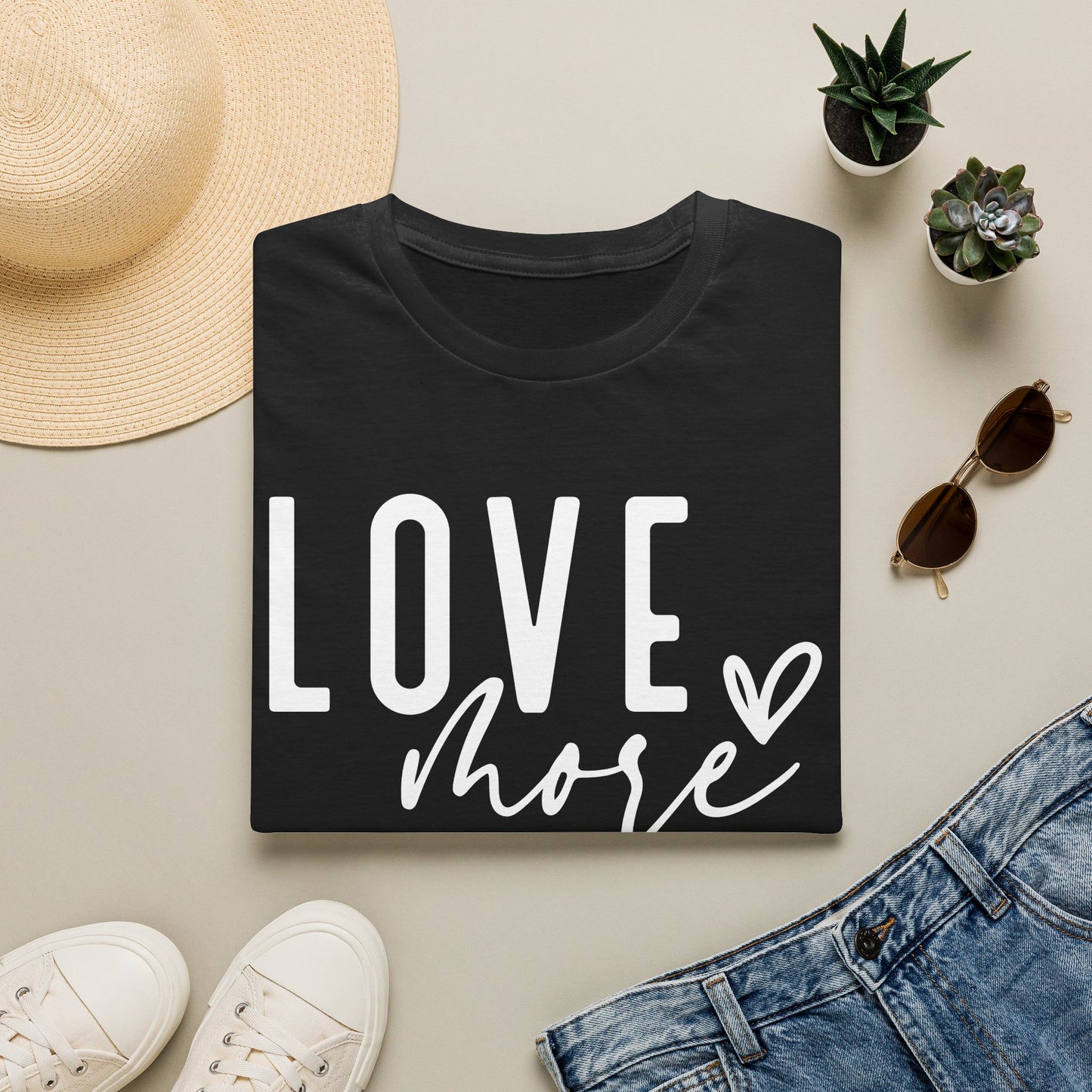Love More T-Shirt — Inspirational Heart Graphic Tee