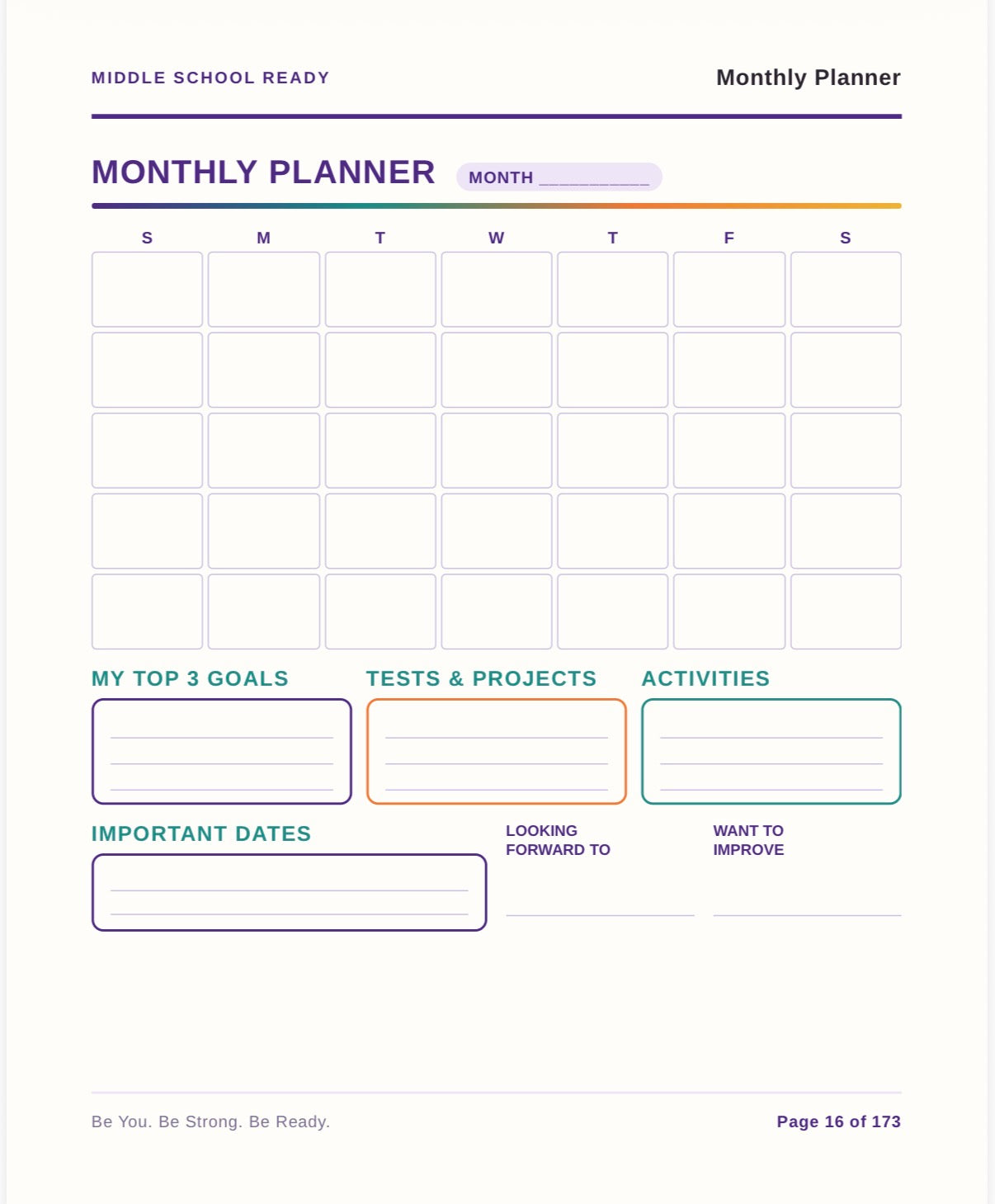 Middle School Ready: My 6th Grade Success Digital Planner