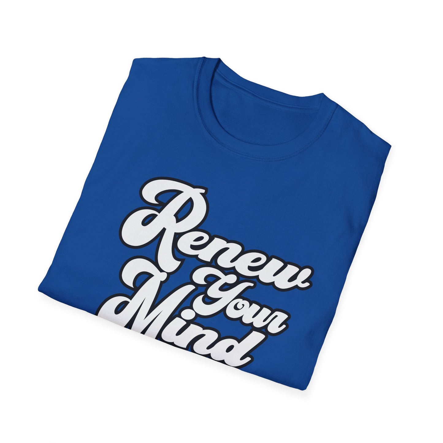 Renew Your Mind T-Shirt – Inspirational Script Tee for Positivity & Mindfulness