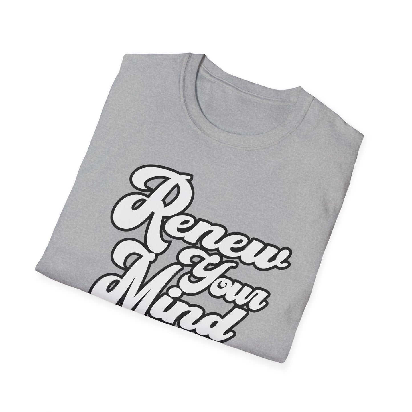 Renew Your Mind T-Shirt – Inspirational Script Tee for Positivity & Mindfulness