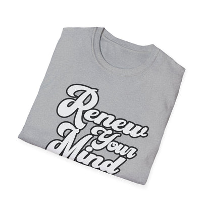 Renew Your Mind T-Shirt – Inspirational Script Tee for Positivity & Mindfulness
