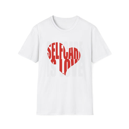 Self-Love Heart T-Shirt — Red Typography Valentine Tee