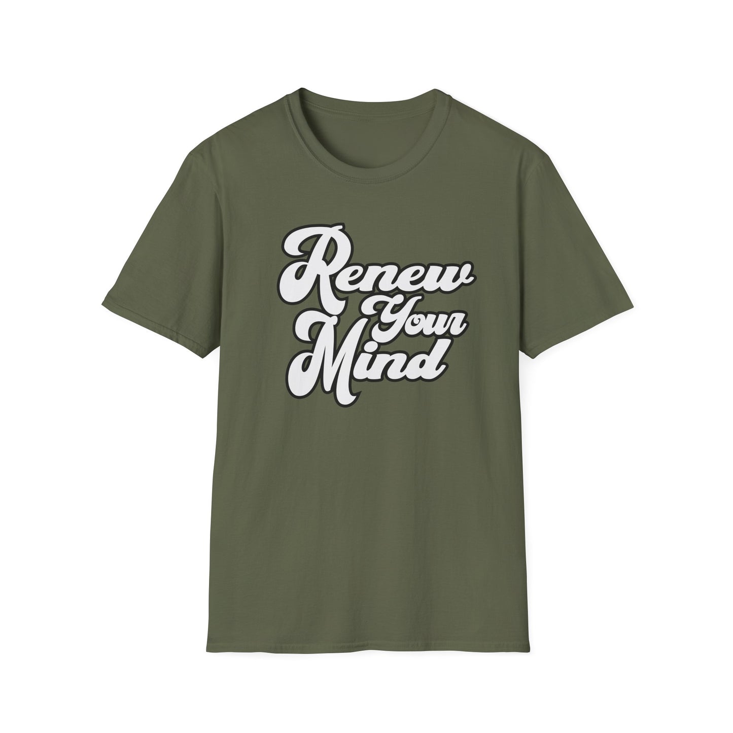 Renew Your Mind T-Shirt – Inspirational Script Tee for Positivity & Mindfulness