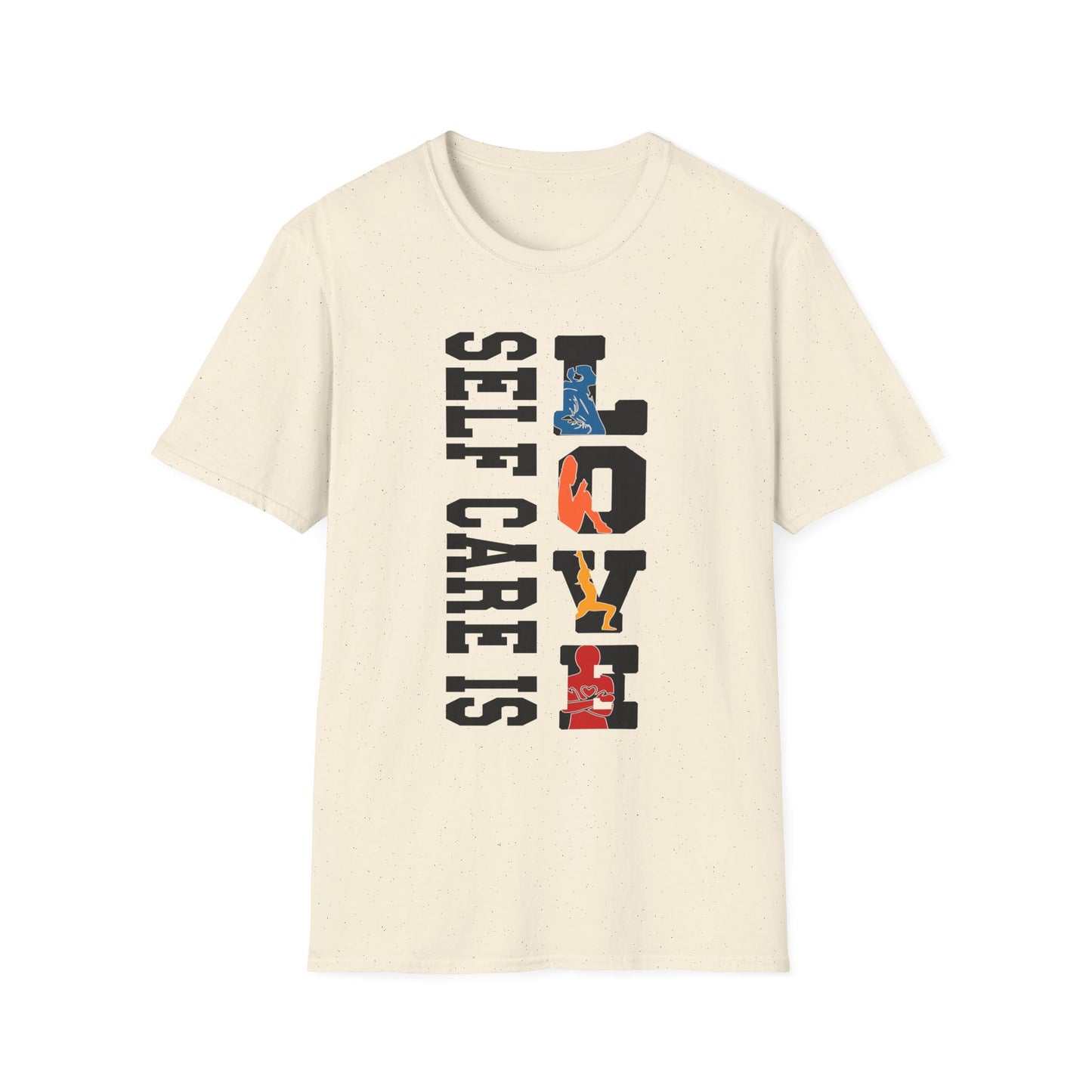 T-Shirt — "Self Care Is Love" Vertical Graphic Shirt | Mental Health & Self-Care Tee