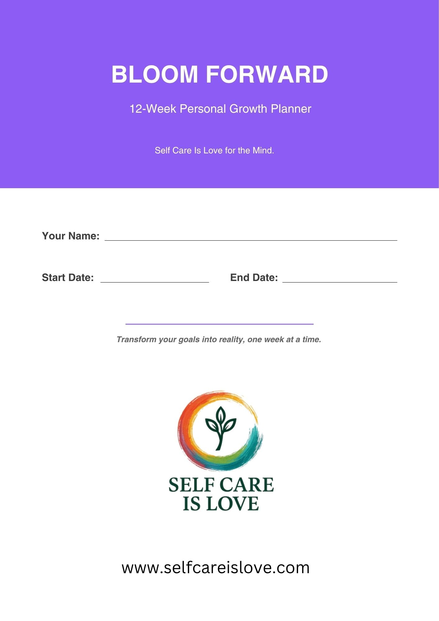 Bloom Forward 12 Week Personal Growth Planner