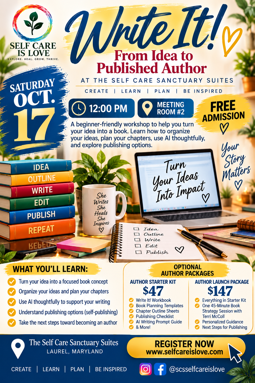Write It! From Idea to Published Author, October 17