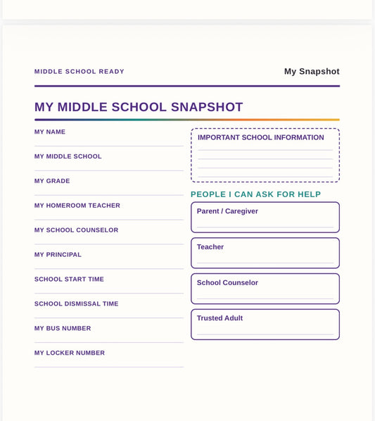 Middle School Ready: My Middle School Success Planner