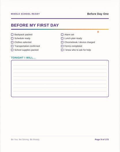 Middle School Ready: My 6th Grade Success Digital Planner