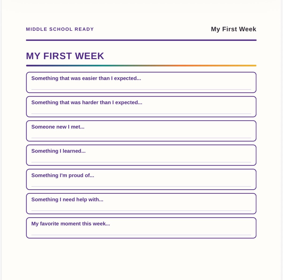 Middle School Ready: My 6th Grade Success Digital Planner
