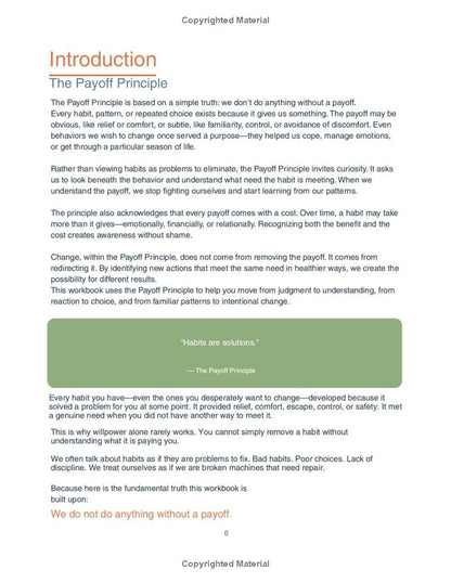 The Payoff Workbook