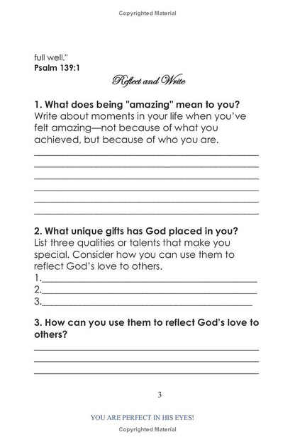 Perfect In His Eyes: Faith- Filled Affirmations from A to Z to Build Self-Esteem